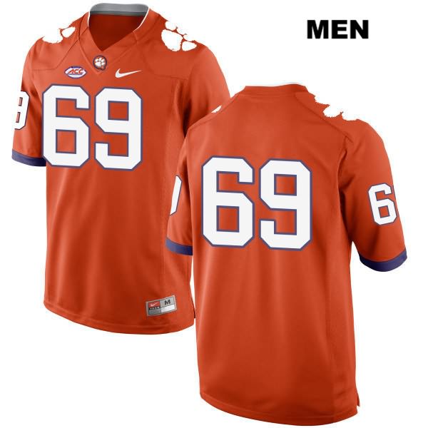 Men's Clemson Tigers #69 Marquis Sease Stitched Orange Authentic Style 2 Nike No Name NCAA College Football Jersey GDU5846JH